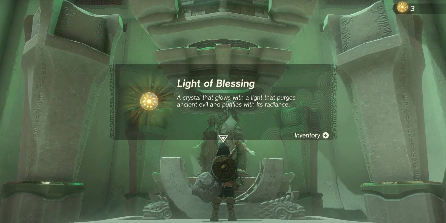 The Legend of Zelda: Tears of the Kingdom Lumière de bénédiction Récompense pour l'achèvement du sanctuaire