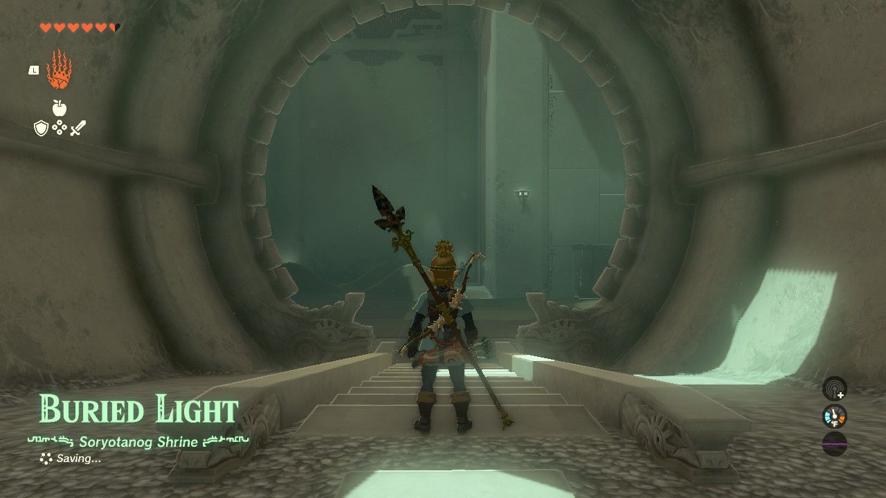 Bagian dalam Kuil Saryotanog di Zelda TOTK