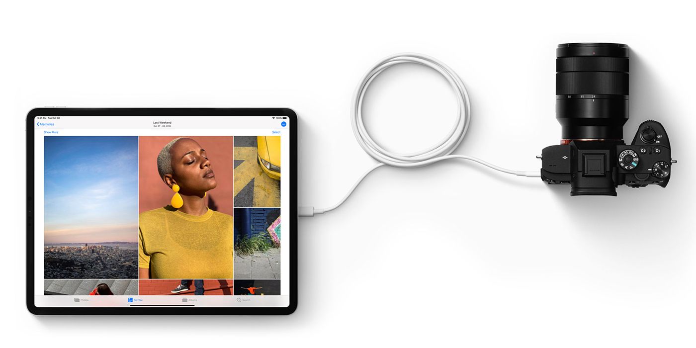 iPad connected to camera over USB-C