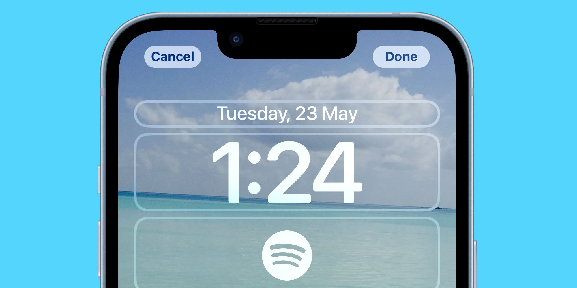 iPhone clock on lock screen