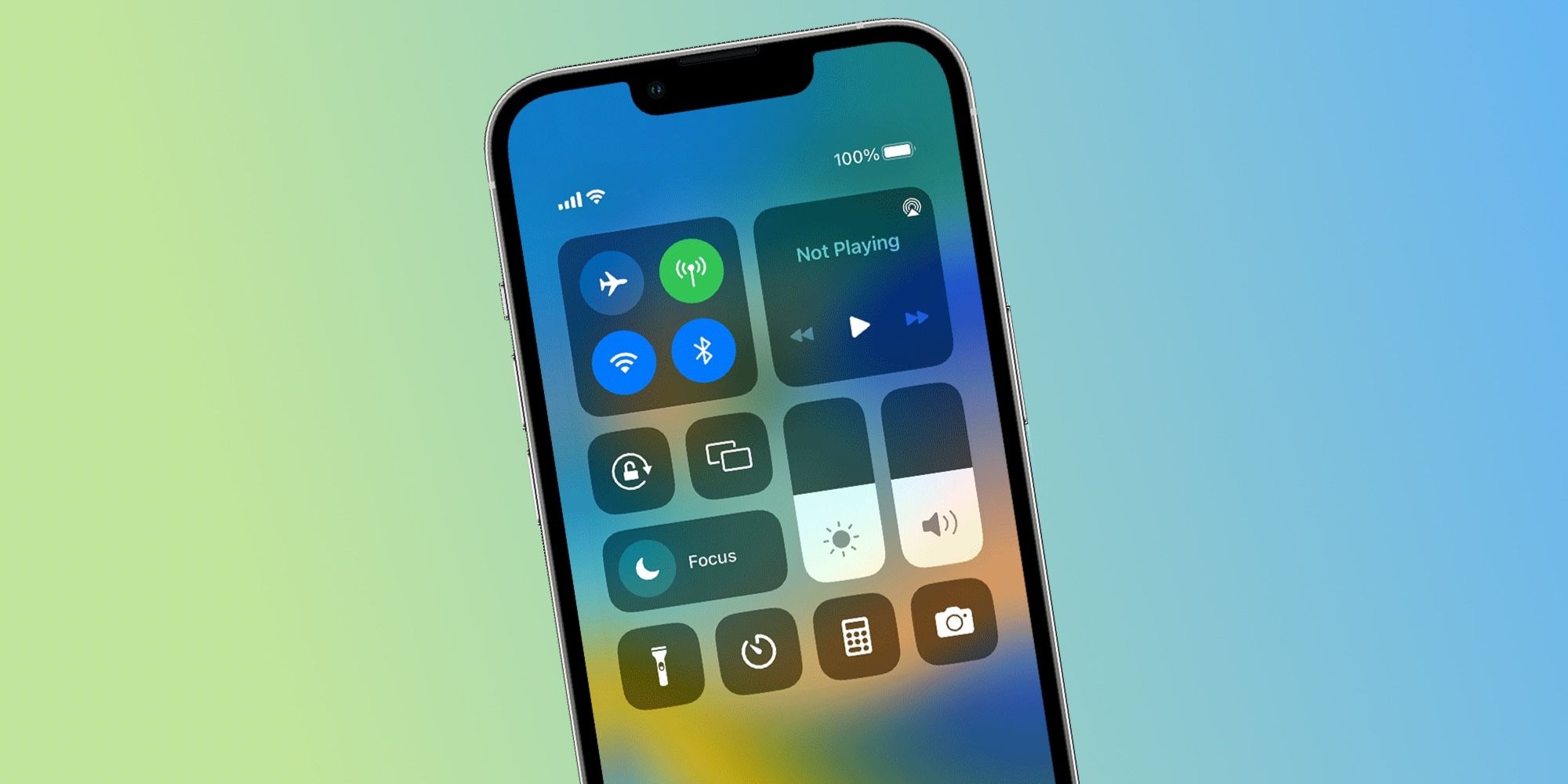 iPhone displaying Control Center