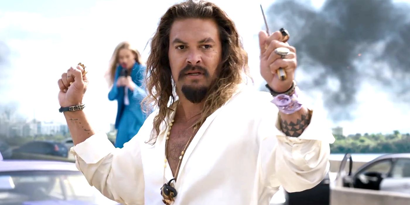Jason Momoa as Dante held at gunpoint in Fast X