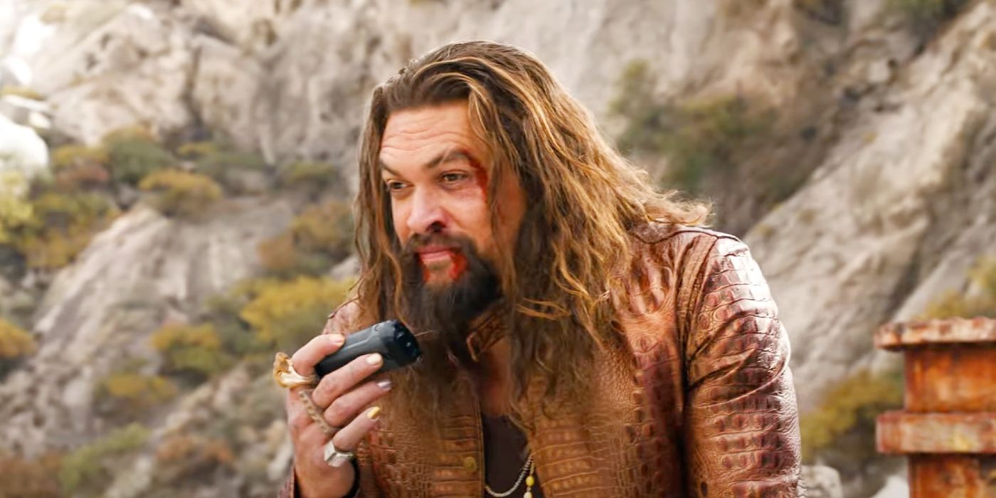 Jason Momoa as Dante talking on a radio in Fast X.