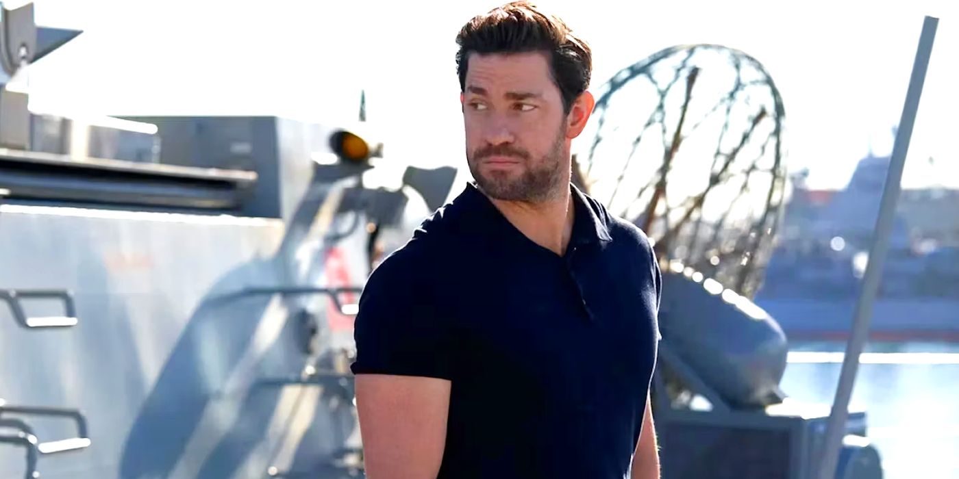 John Krasinski as Jack Ryan on a boat.