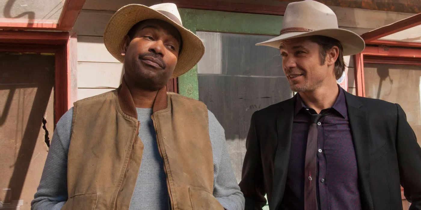 Mykelti Williamson and Timothy Olyphant in Justified