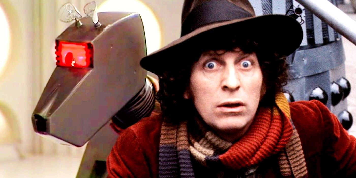 K9 and Tom Baker as Fourth Doctor in Doctor Who