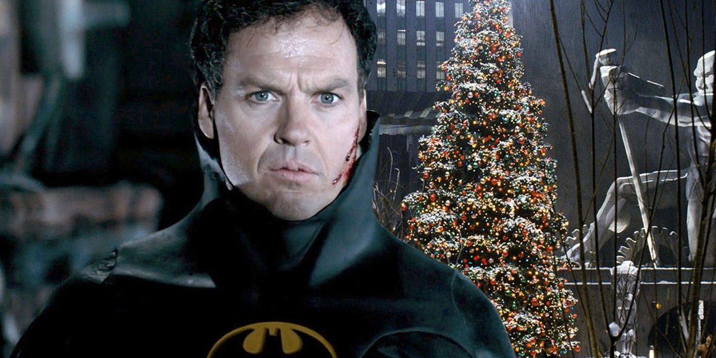 Keaton's Batman and a Christmas Tree from Batman Returns