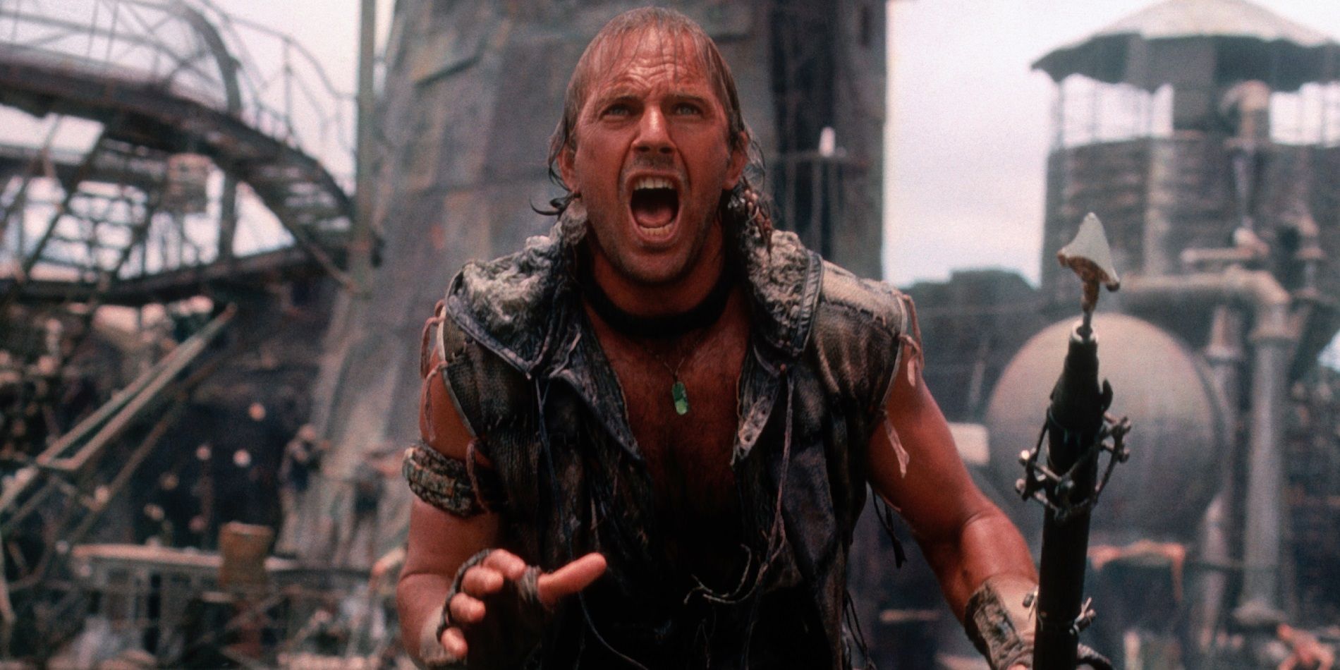 Kevin Costner crying out in Waterworld