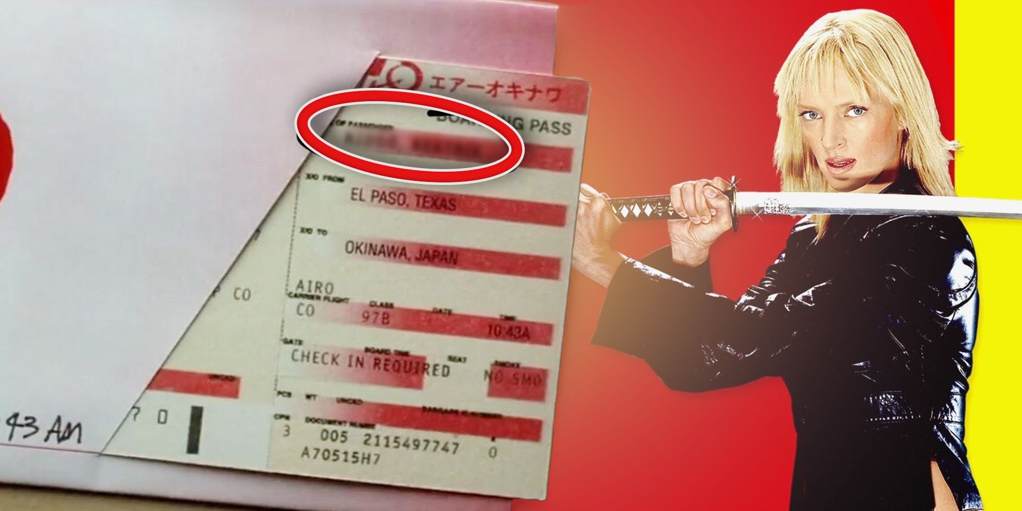 Kill Bill: Bride's name is secretly revealed on the plane ticket