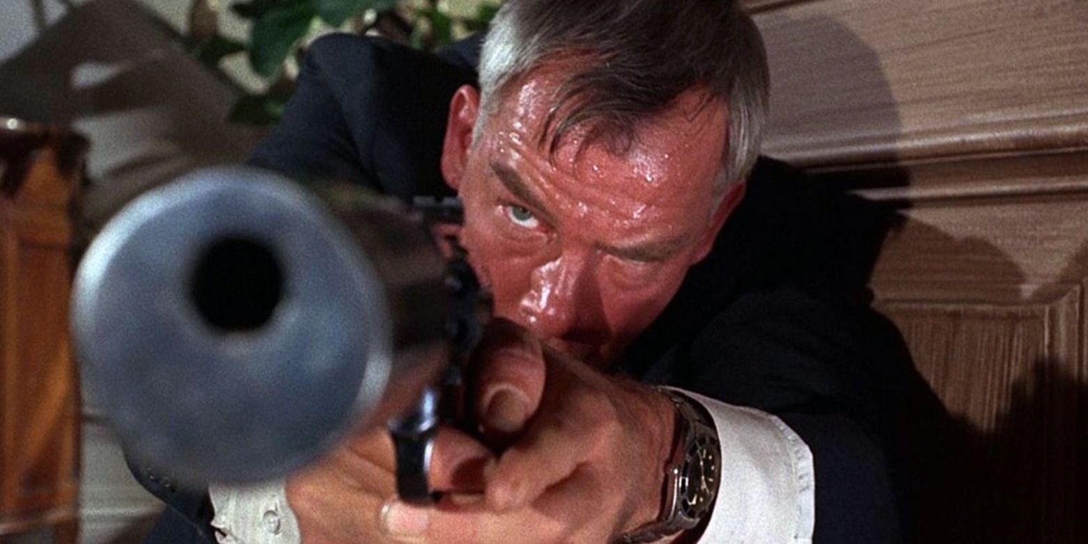 Lee Marvin aiming a gun in Point Blank