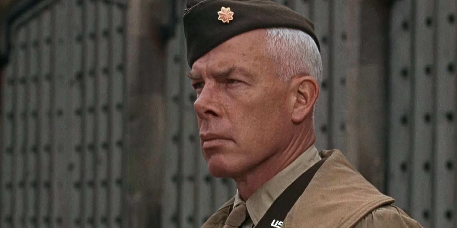 Lee Marvin in a military uniform in The Dirty Dozen