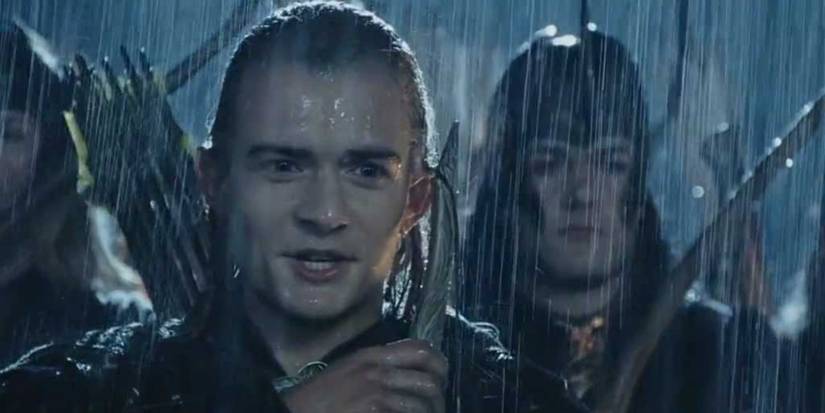 Orlando Bloom as Legolas at the battle of Helm's Deep in The Lord of the Rings