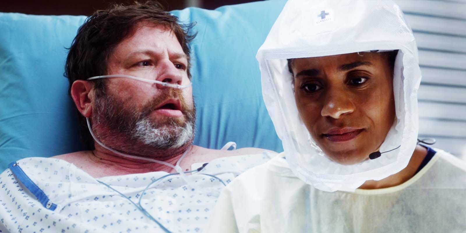 Lex Medlin as Byron Gibbis and Kelly McCreary as Maggie Pierce in Grey's Anatomy season 17 episode 8