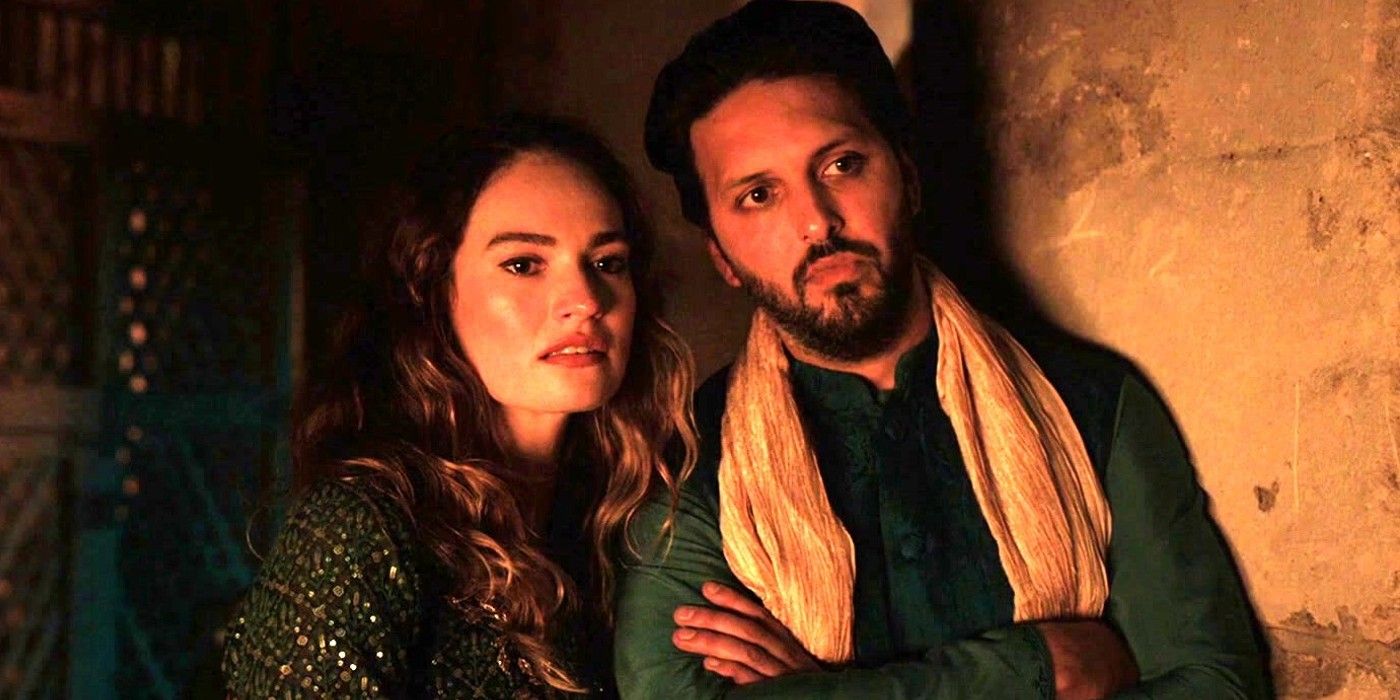 Lily James and Shazad Latif in What's Love Got to Do with It