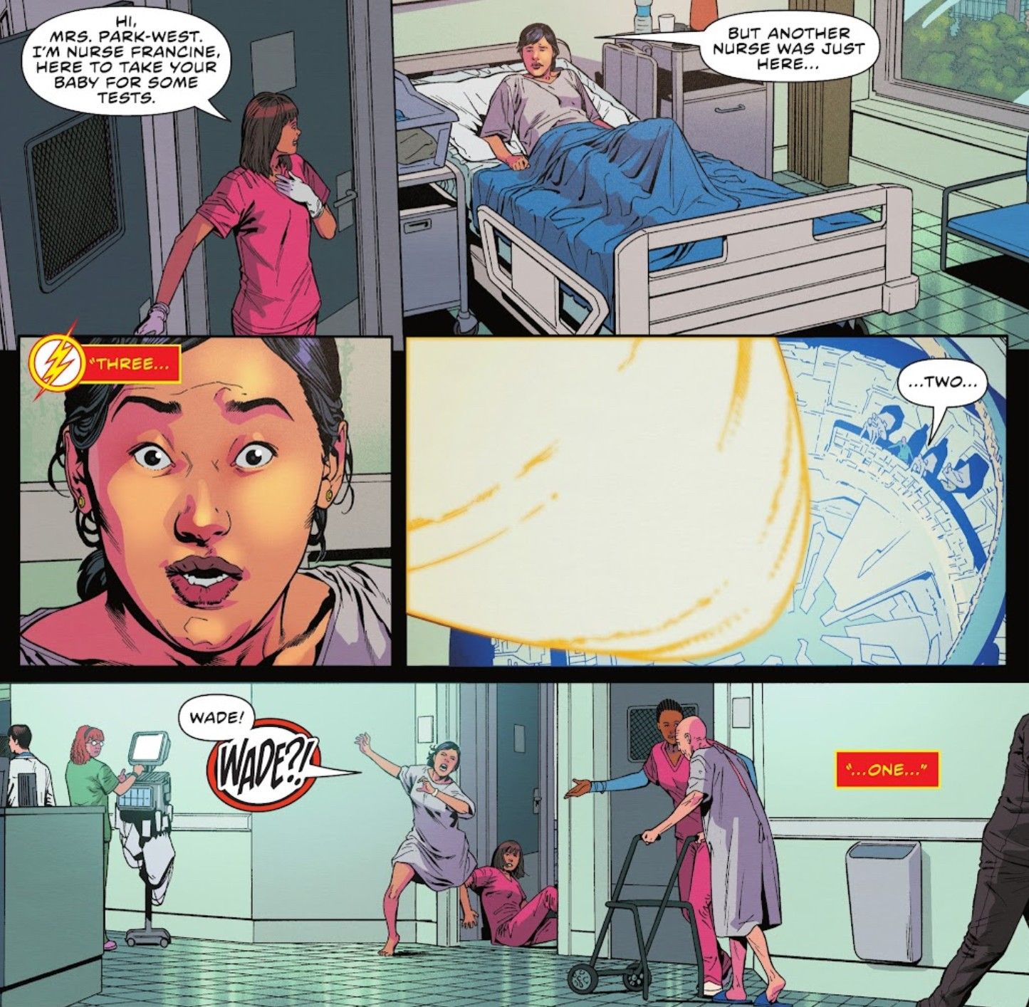 Linda Park percebe que seu bebê foi sequestrado