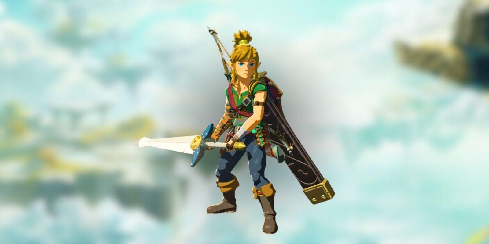 Zelda Tear Of The Kingdom How To Get Biggordon S Sword Trending News   Link Holding Biggoron S Sword With Zelda Totk Blurred In The Background 