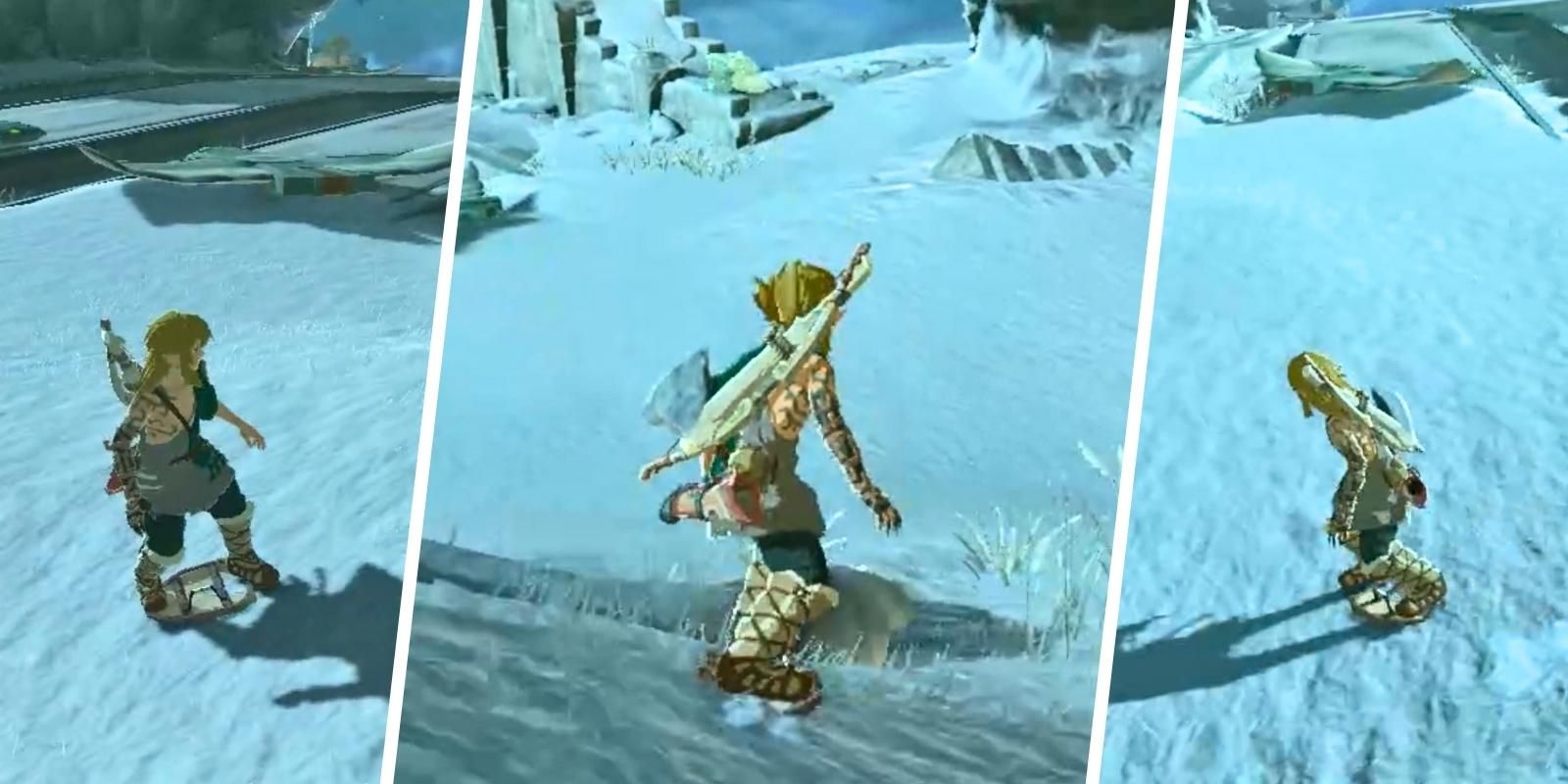 Link Shield Surfing in Tears of the Kingdom