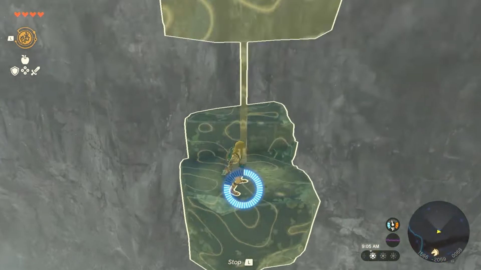 Link using the recall ability on a boulder to ride it back up