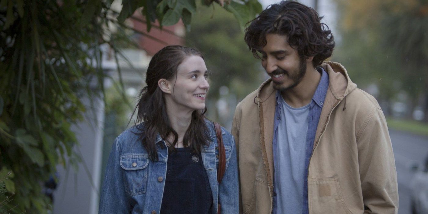 Saroo and Lucy look at one another lovingly in the film Lion.