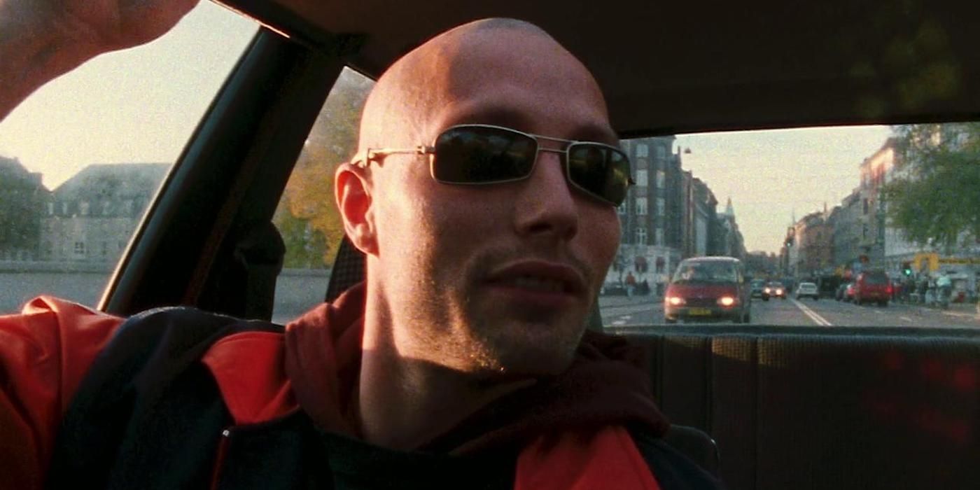 Mads Mikkelsen in a car in Pusher