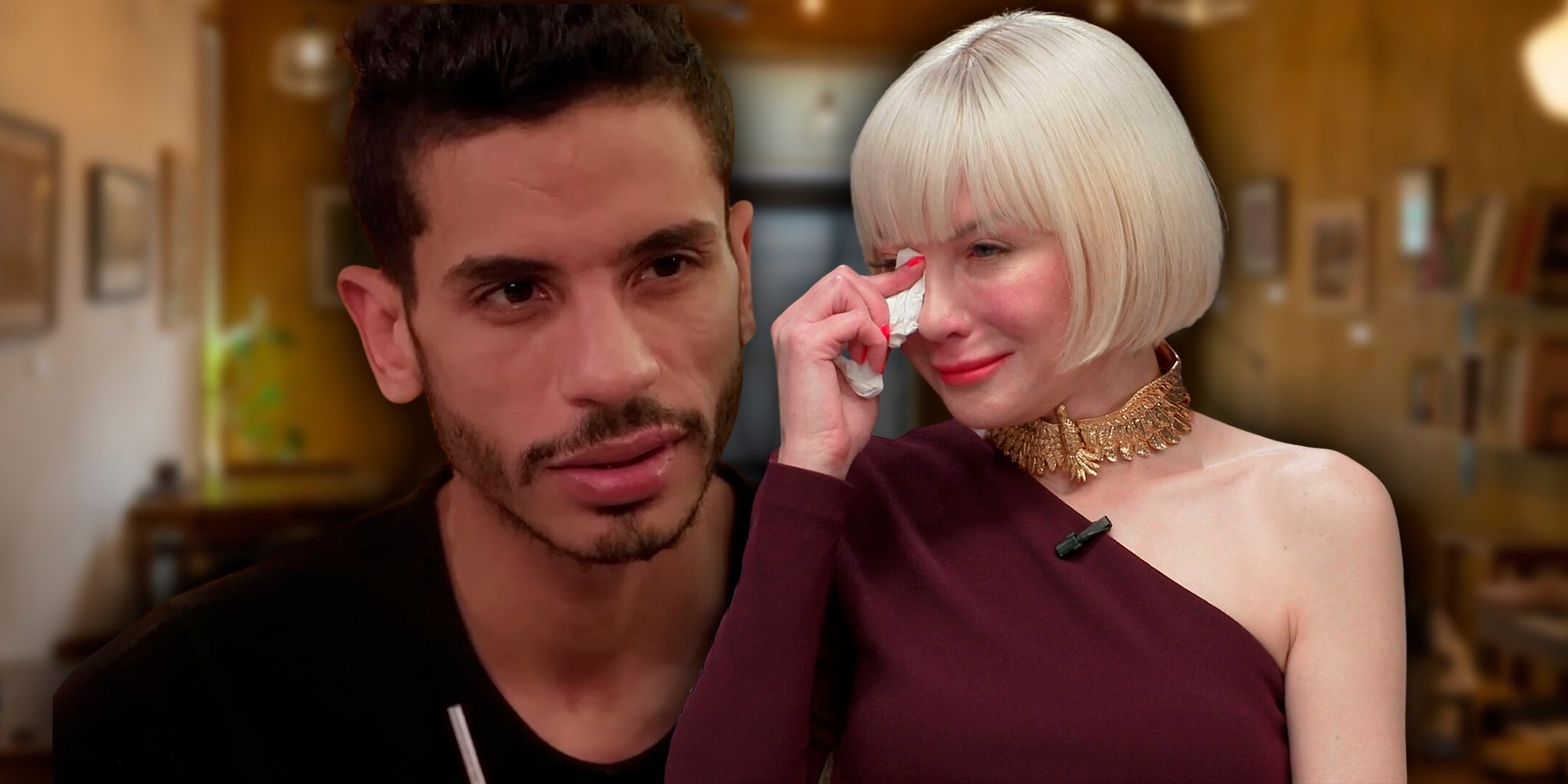 Nicole and Mahmoud Sherbiny from 90 Day Fiancé montage nicole crying mahmoud looking intense