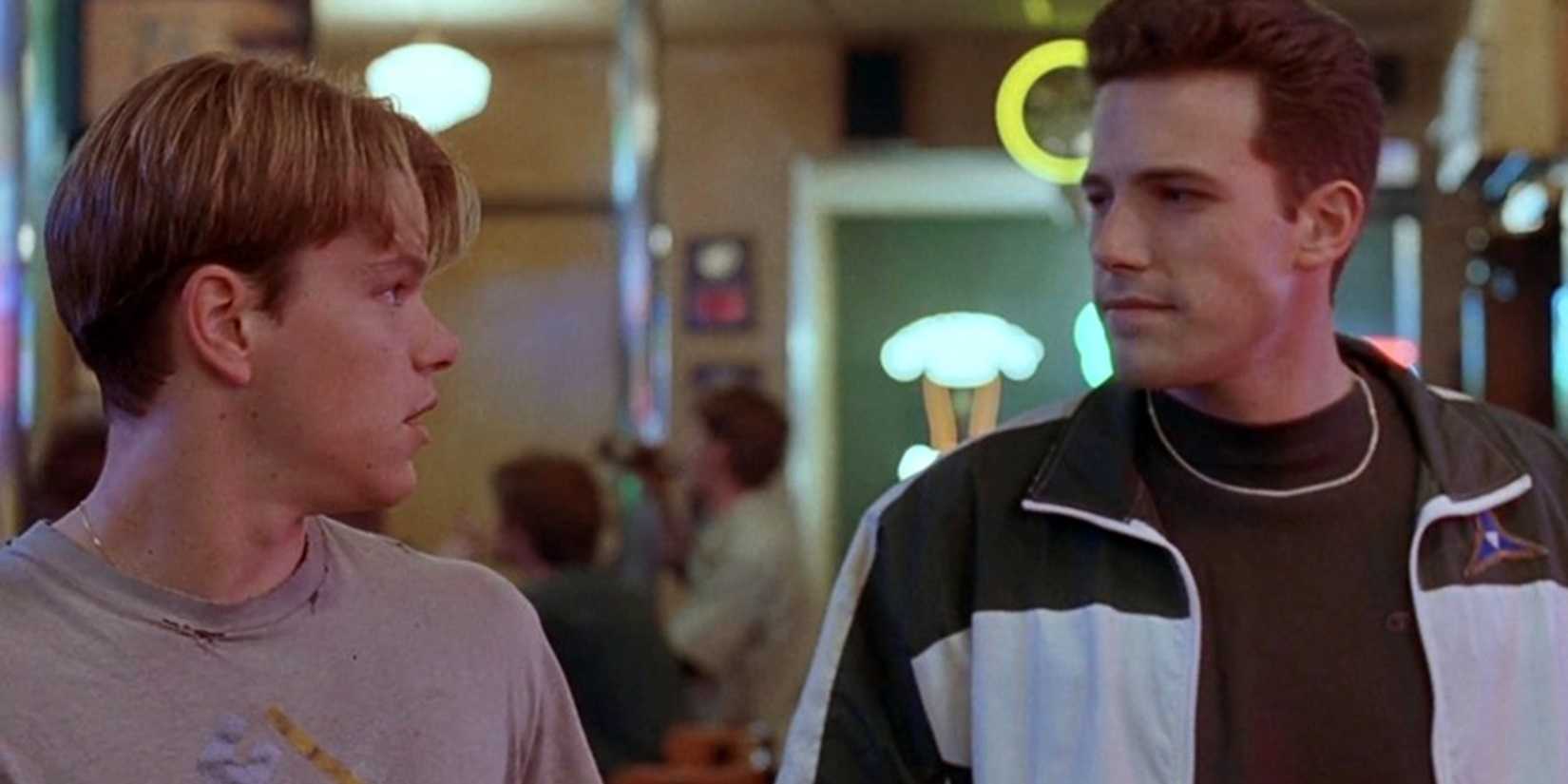 Matt Damon and Ben Affleck outside a bar in Good Will Hunting