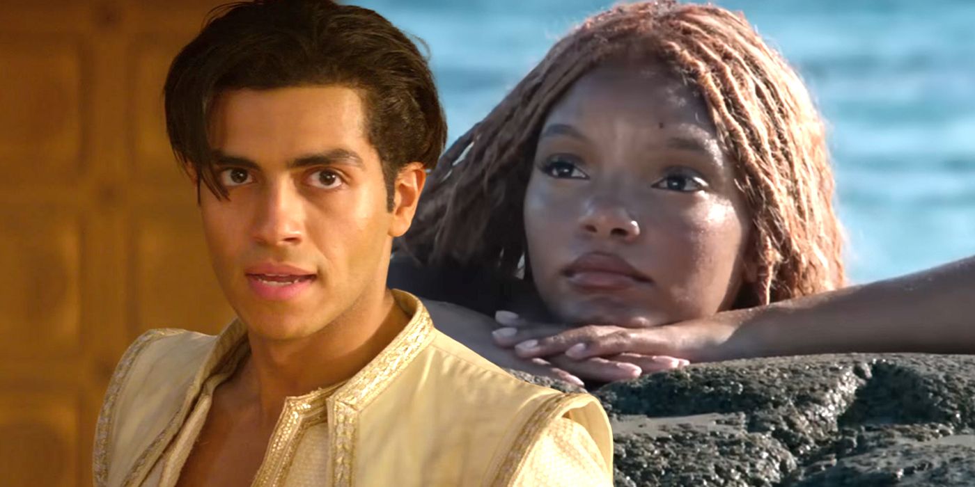 Mena Massoud as Aladdin and Halle Bailey as The Little Mermaid