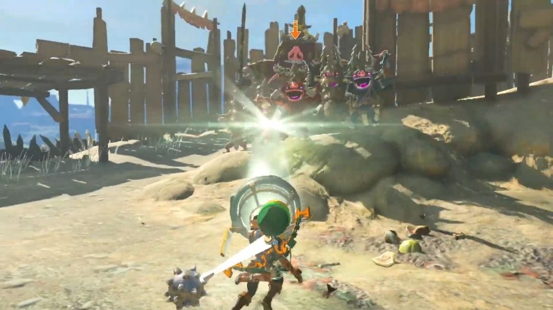 Link uses the Mirror shield on multiple enemies in Zelda Tears of the Kingdom