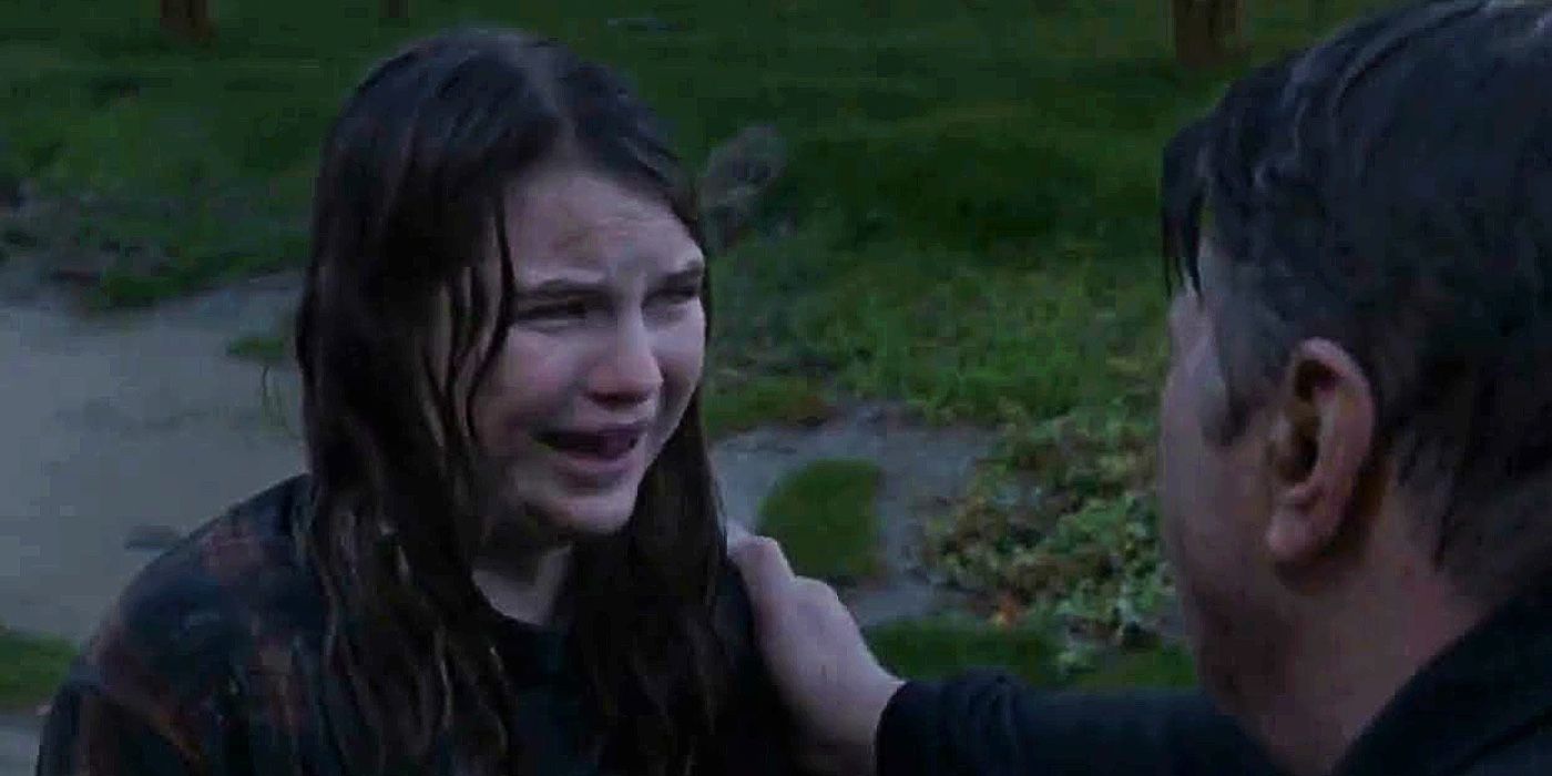 Missy crying in the Young Sheldon season 6 finale after tornado