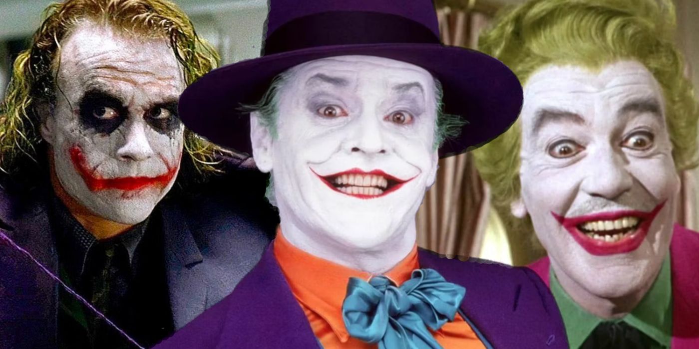 Collage of Jokers from movies.