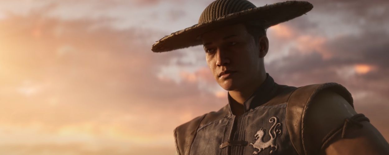 Mortal Kombat 1's Kung Lao wears a hat and has a serious expression on his face.