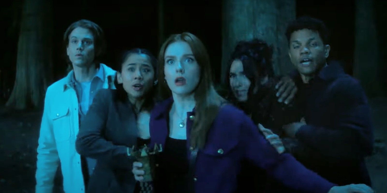 Nancy and her friends looking scared in Nancy Drew season 4 trailer