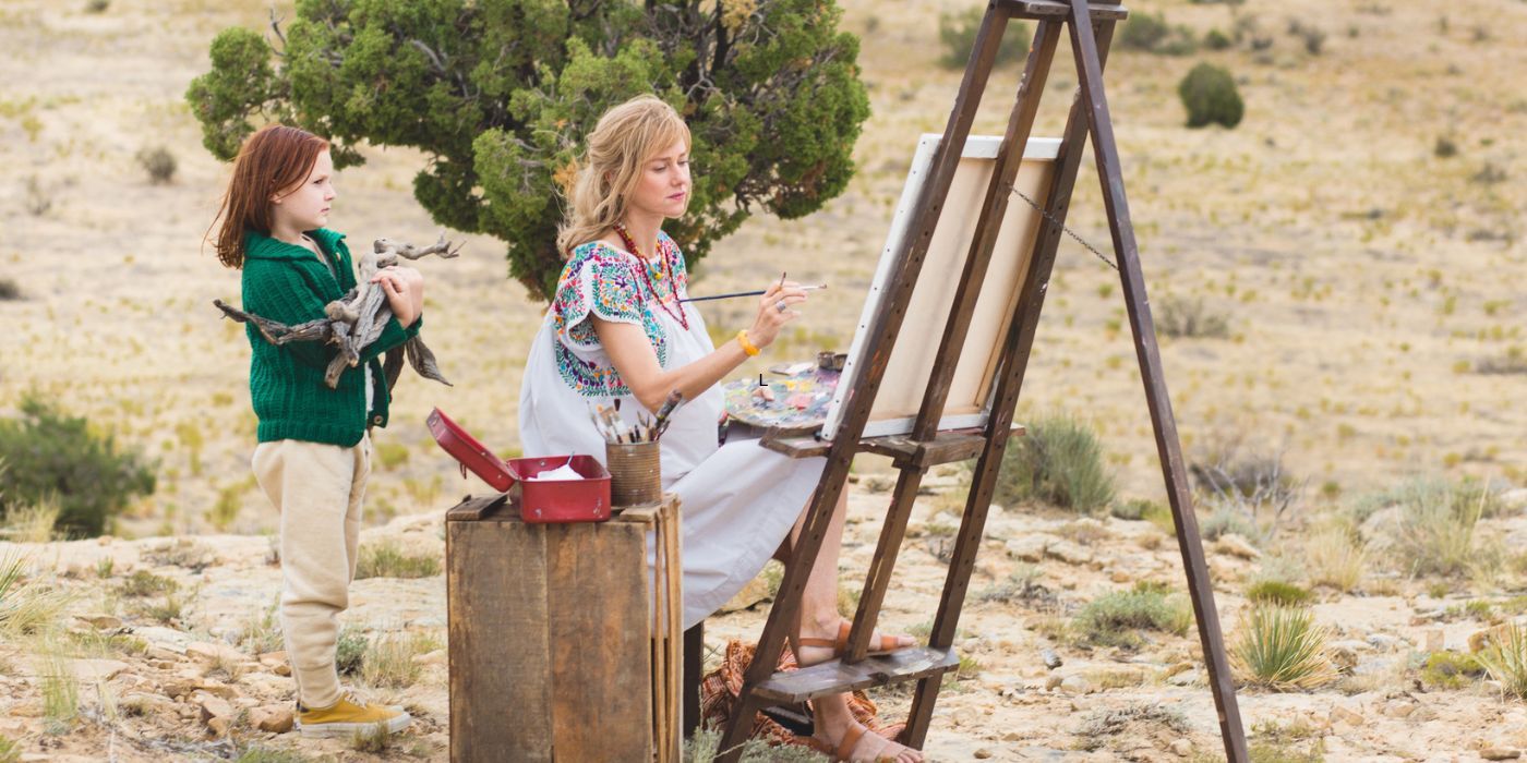 Naomi Watts painting in the outdoors in The Glass Castle