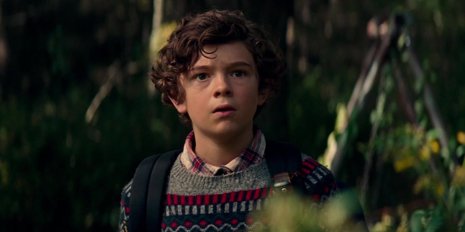 Noah Jupe looking scared in A Quiet Place