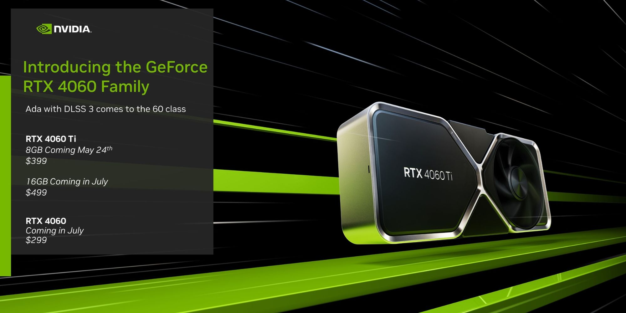 Disponibilité et prix des Nvidia GeForce RTX 4060 et RTX 4060 Ti