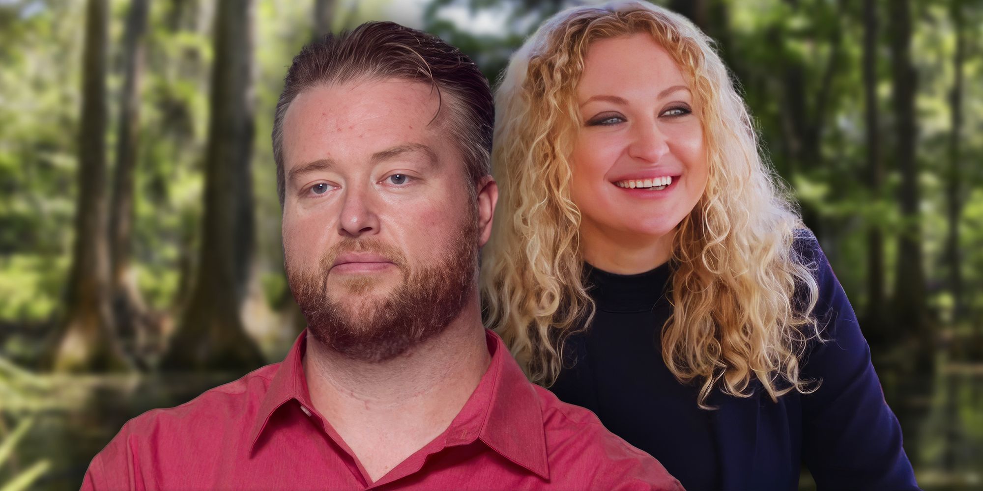 90 Day Fiance's Natalie Mordovtseva smiling & Mike Youngquist looking serious