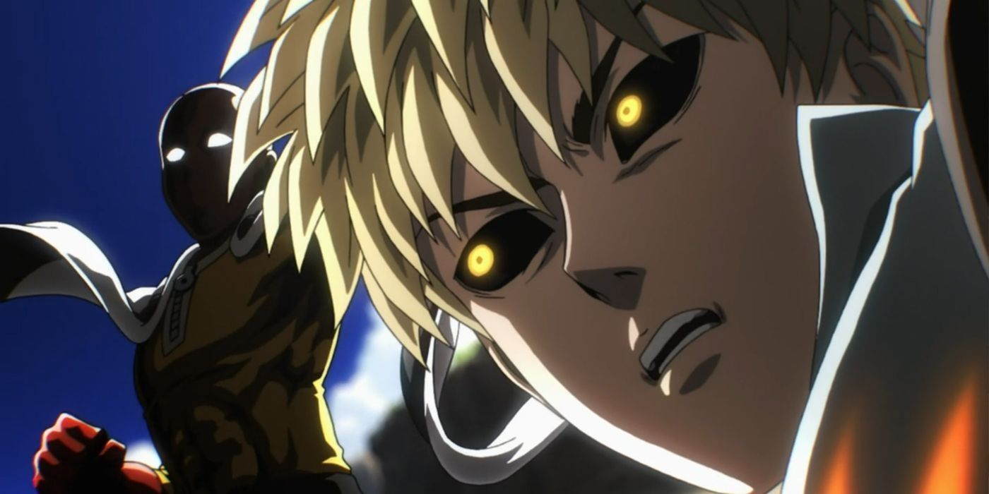 One-Punch Man's Saitama is about to attack Genos.
