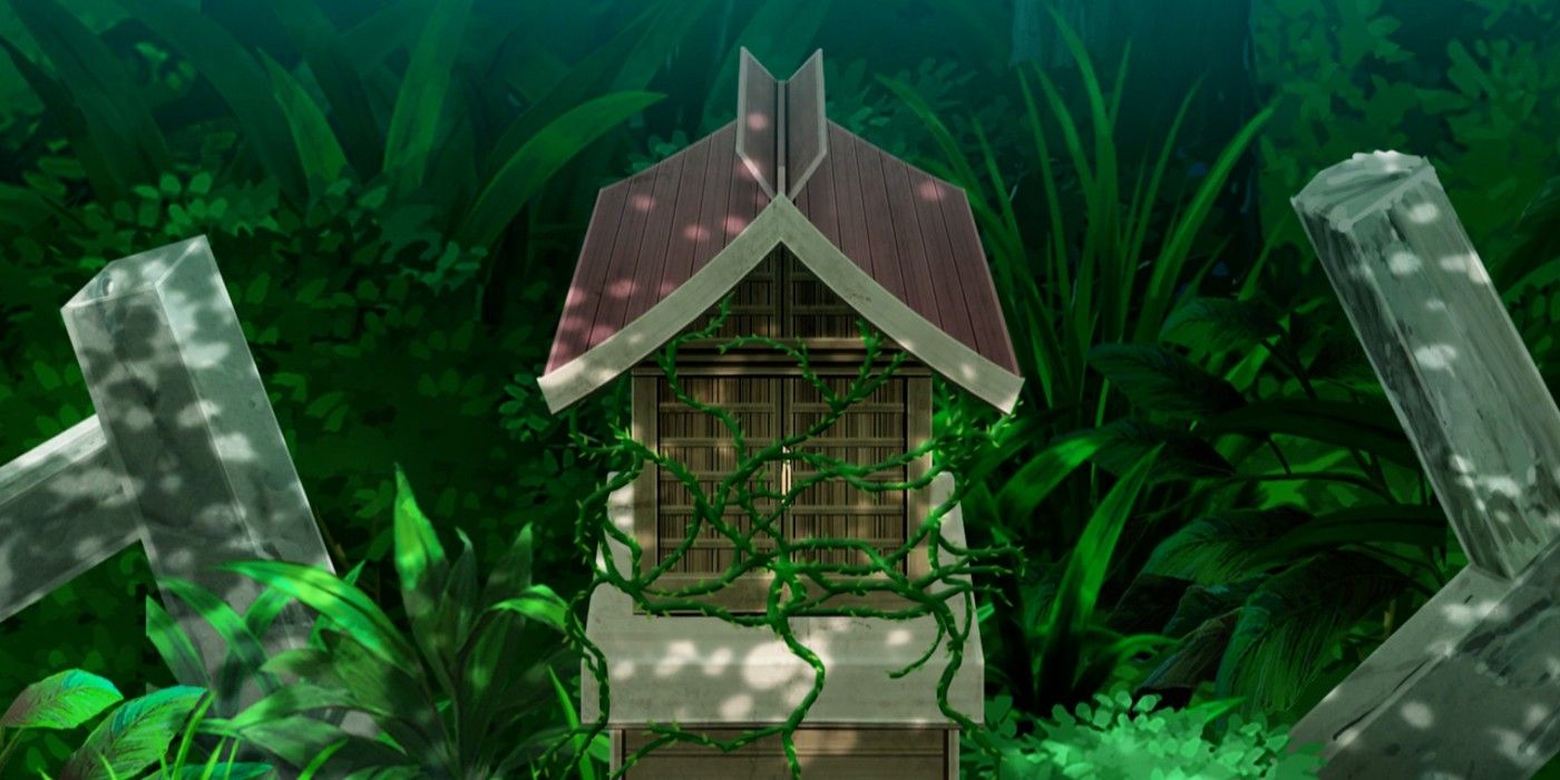 The Ilex Forest Shrine as seen in the Pokémon Generations episode &lsquo;Time After Time&rsquo;.
