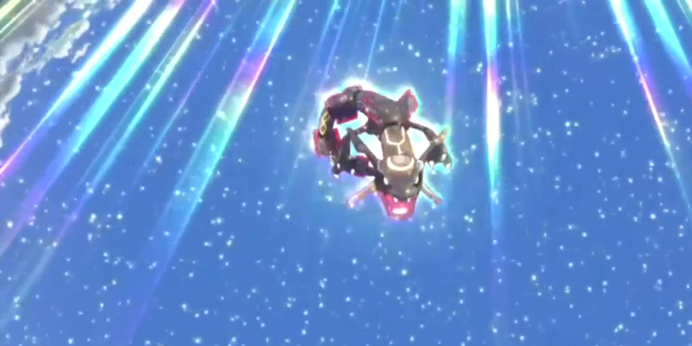 Pokemon Horizons' Reveal of the Shiny Rayquaza in episode 6.