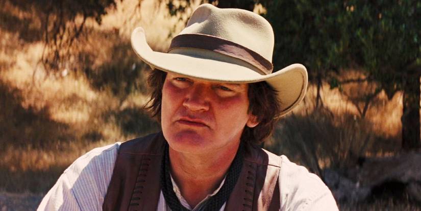 Quentin Tarantino wearing a cowboy hat in his cameo in Django Unchained