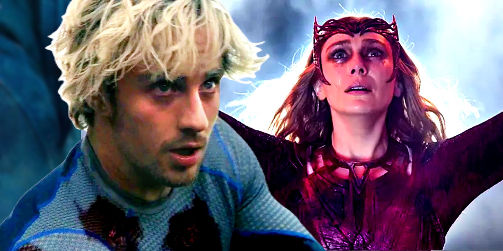 A split image of Quicksilver and Scarlet Witch's Death in the MCU