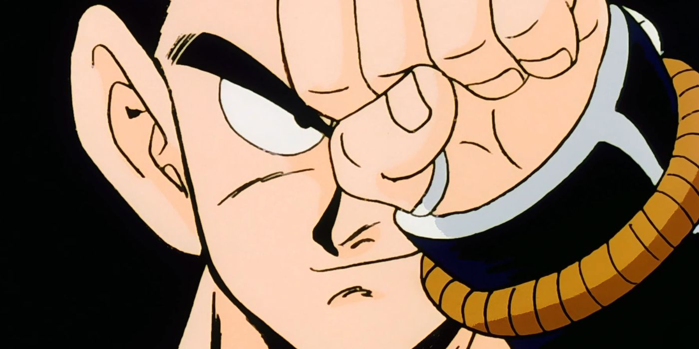 Raditz catches the farmer’s bullet in Dragon Ball Z
