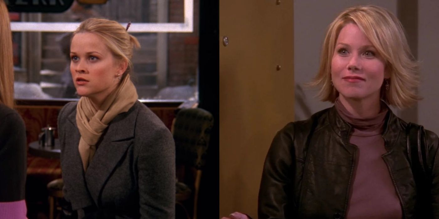 Split image of Reese Witherspoon as Jill and Christina Applegate as Amy in Friends