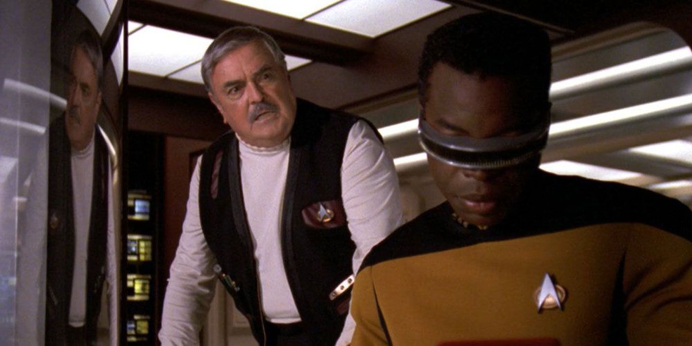 Geordi La Forge and Montgomery Scott in Star Trek: The Next Generation