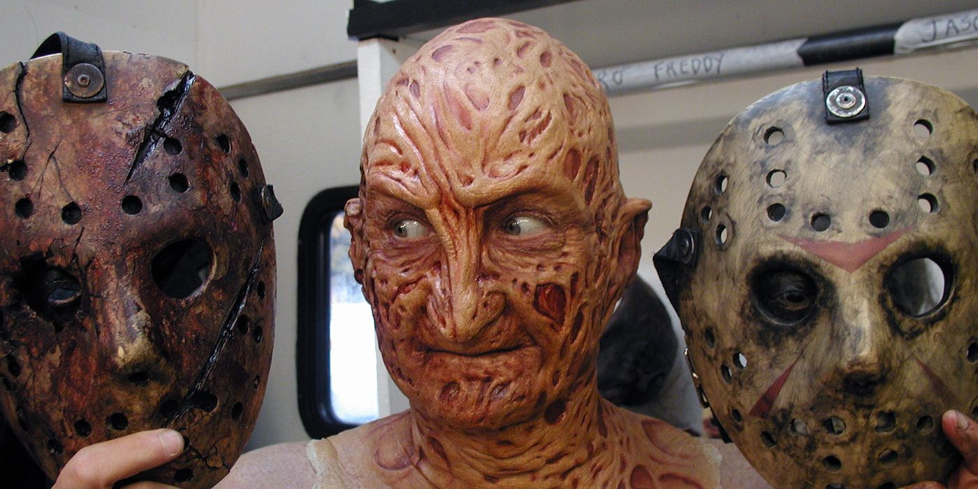 Robert Englund on the Freddy vs Jason set