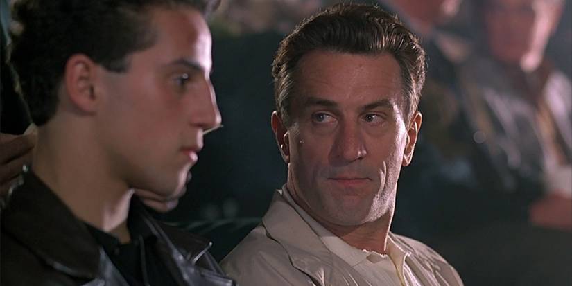 Robert De Niro looking serious in A Bronx Tale