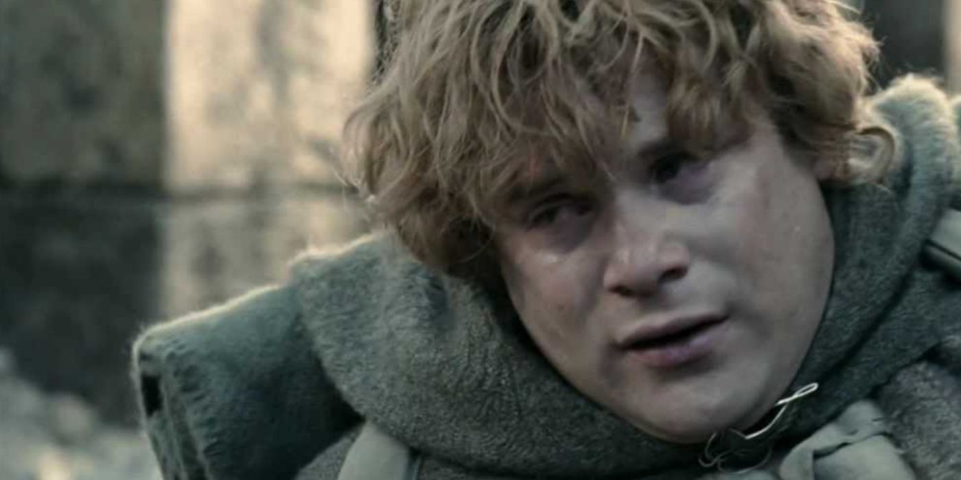 Sam crying in The Two Towers