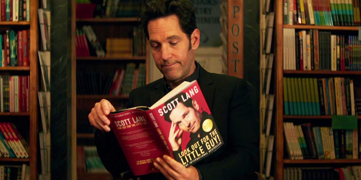 scott lang reading his book in ant-man 3