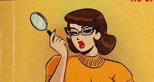 Velma from Scooby Doo fan art imagining her on the cover of a pulp mystery novel 