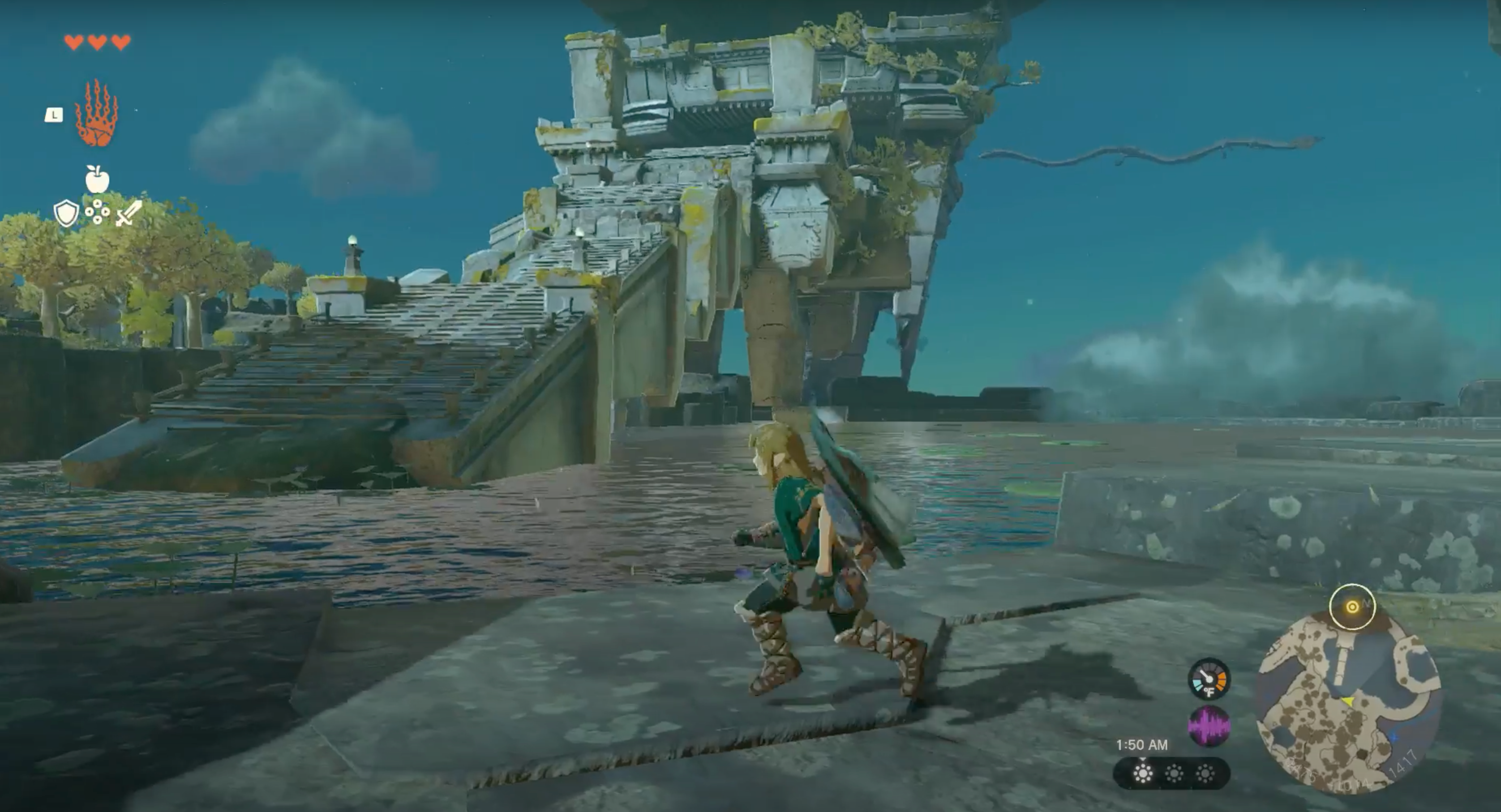 Link looking at the Nachoyah Shrine in Zelda: Tears of The Kingdom